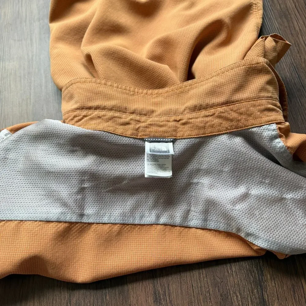 The North Face Orange Modal Button Shirt Mesh Lining Hiking Outdoors Gorpcore